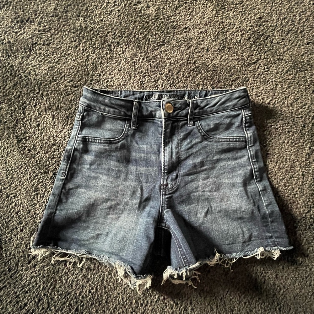 AE Super Stretch Ripped Jean Shorts